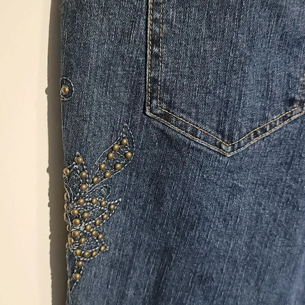Inc. INTERNATIONAL CONCEPTS Petite Y2K Embellished Women's Boot Cut Jeans